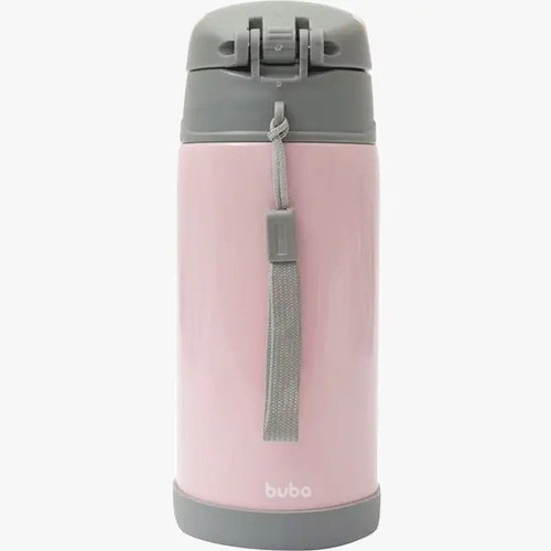 Copo Térmico Inox C/ Canudo Gumy 400ml - Rosa - Buba 1