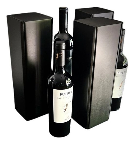 Estuche Negro Caja Para Vino Cartón 1 Bot 10x10x34 - 5 Unid 0 Estuche Negro Caja Para Vino Cartón 1 Bot 10x10x34 - 5 Unid 0