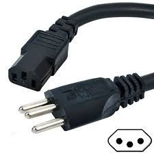 Cabo Forca Tripolar Ac Pc Fonte 0,75mm Plug 10a 5,00m 5 Pçs 1