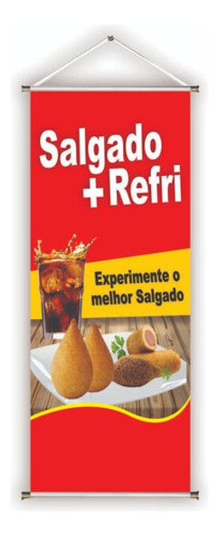 Faixa/banner Pronto Salgados Fa-206 30x70cm Arte Pronta 0