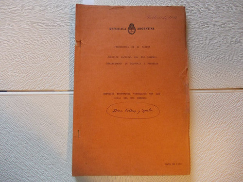 Estudio  Econom.año 60 Obras Rio Bermejo Salta/ Jujuy (r9) 0