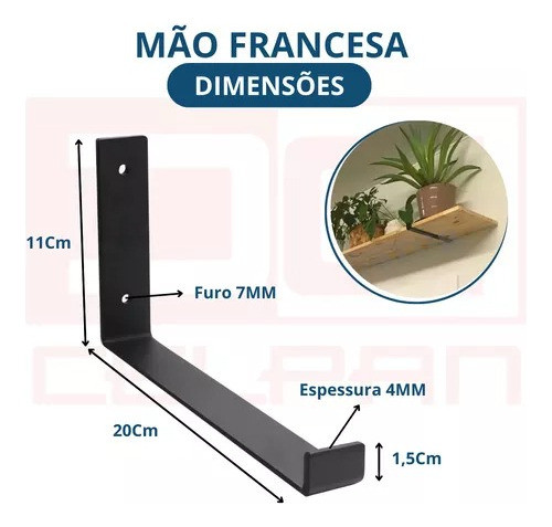Mão Francesa Suporte Ferro 20cm Estante Celpan 1