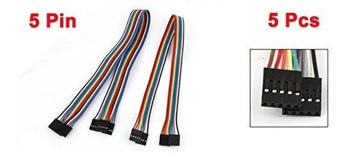Uxcell® 40cm 254mm 5 Pines Hembra A Hembra Cable Conector D 1