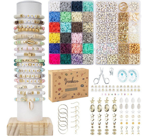 Kit De 6000 Piezas Para Hacer Pulseras, Con Dijes Y Colore 0