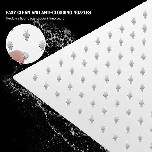 Cabeza De Ducha Lluvia Cuadrada De Acero Inoxidable, 20 Cm 1