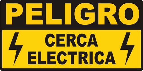 Cartel Cuidado Cerca Electrica. Pvc 3 Mm De 20x10 Cm 12 Unid 0