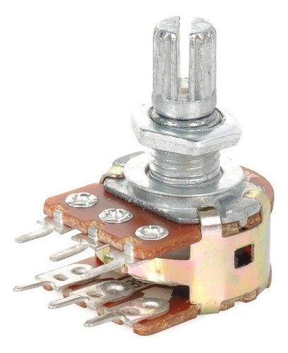 Potenciometro Estereo Doble Lineal 10k Con Perilla Pack X 5u 0