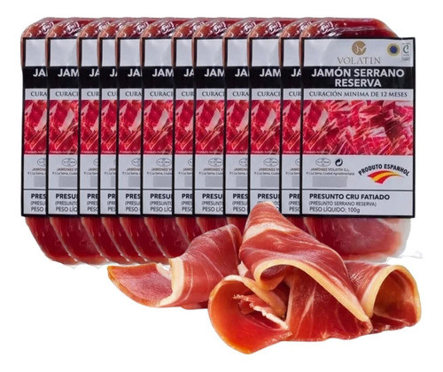 Jamón Presunto Serrano Espanhol Fatiado Volatin - Kit 12 Un 0