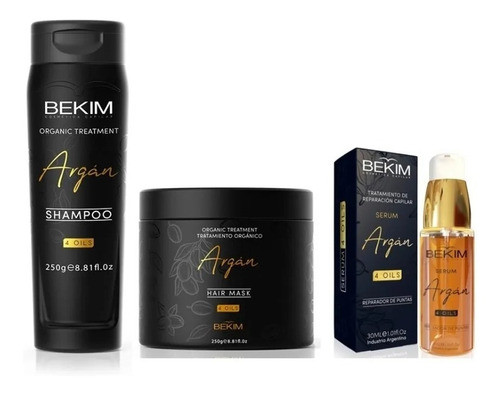 Kit Shampoo Argan +mascara Capilar 250g+serum 30ml Bekim 0