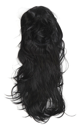 Cabelo Comprido Encaracolado Preto, Ondulado, Elegante E Res 0