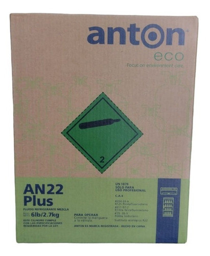 Anton Refrigerante An22 Reemplazo R22 X 2.8kg 0