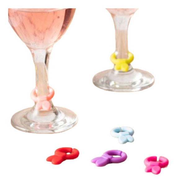 Identificador De Copa Set De 6 Piezas En Blister Silicona 0 Identificador De Copa Set De 6 Piezas En Blister Silicona 0