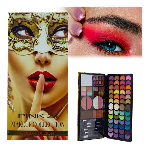 Paleta Completa De Maquillaje Gold Edition Pink 21 0