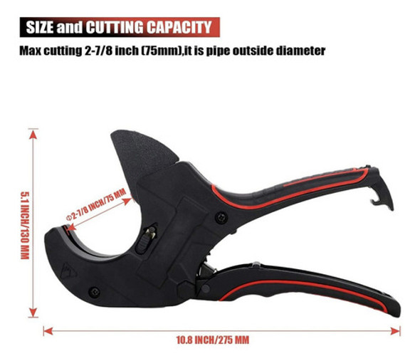 Lazhu Cortador De Tubo De Pvc Com Catraca 75mm Cortador 1 Lazhu Cortador De Tubo De Pvc Com Catraca 75mm Cortador 1