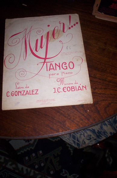 Antigua Partitura Para Piano Tango Mujer !!! Serie 1.15 0