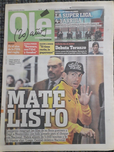 Diario Ole 12 Mayo 2016 Tévez 0