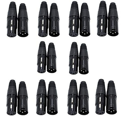 10 Pares Dmx Xlr 3 Pines Macho/hembra Audio Mic Snake Plug A 0