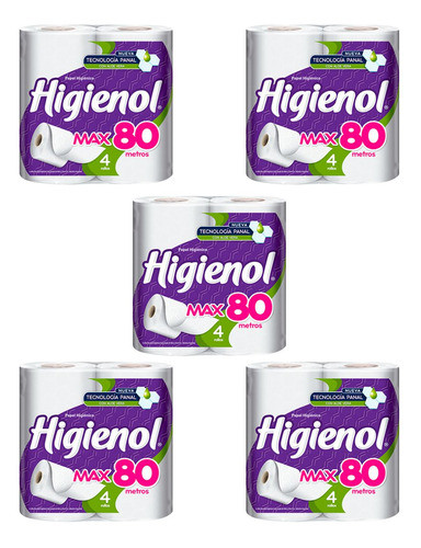 Papel Higienico Higienol Max 4x80 Mts (5 Paquetes) 0
