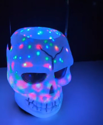 Caramelera Balde Craneo Calavera Con Luz Y Sonido Halloween 1