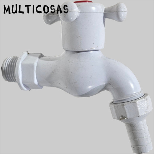 Canilla Para Pared Plástico Cierre Esférico Volante Cruz 1/2 1
