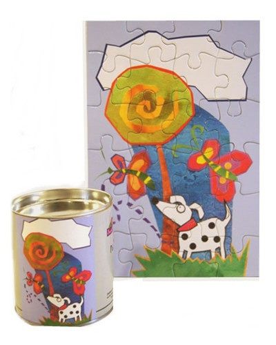 Rompecabezas Puzzle 24 Piezas Perro Jardin  16x24cm Jc 1