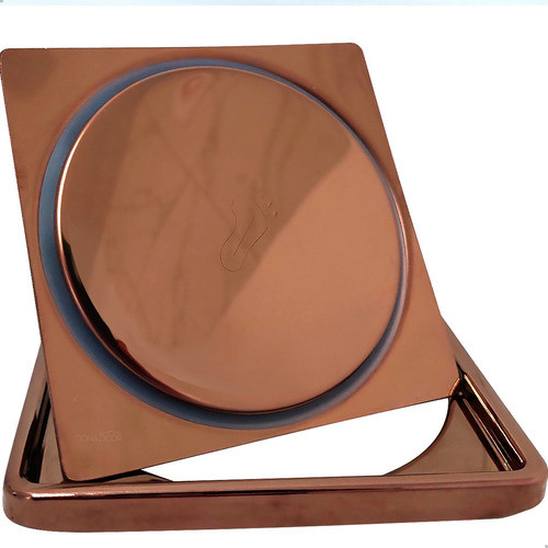 Ralo De Banheiro Rose Gold 10x10 E Porta Grelha Aço Inox 304 0