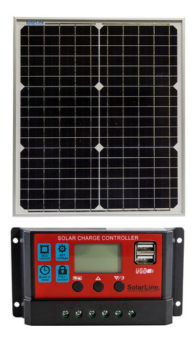 Kit Solar 20 Wp 20 Watts Con Regulador 10 Amper P/ Baterias 0