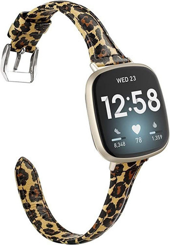 Malla De Cuero Para Fitbit Versa 3/sense Animal Print 0