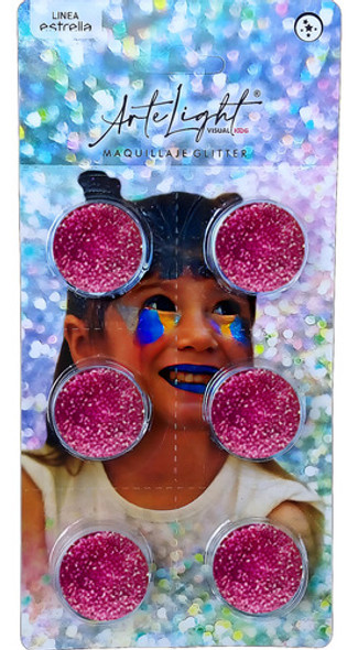 Maquillaje En Glitter Fucsia X6u - Cotillón Waf 0 Maquillaje En Glitter Fucsia X6u - Cotillón Waf 0