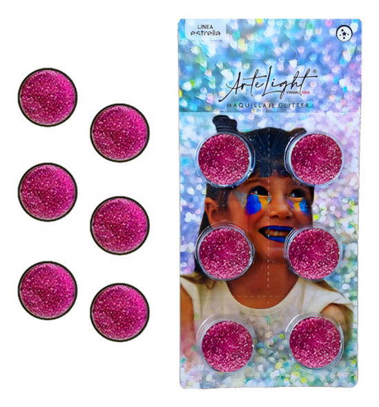 Maquillaje En Glitter Fucsia X6u - Cotillón Waf 1 Maquillaje En Glitter Fucsia X6u - Cotillón Waf 1