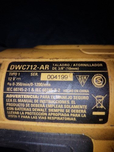 Repuestos Atornillador A Batería Dewalt Dwc712ar Contactor 1