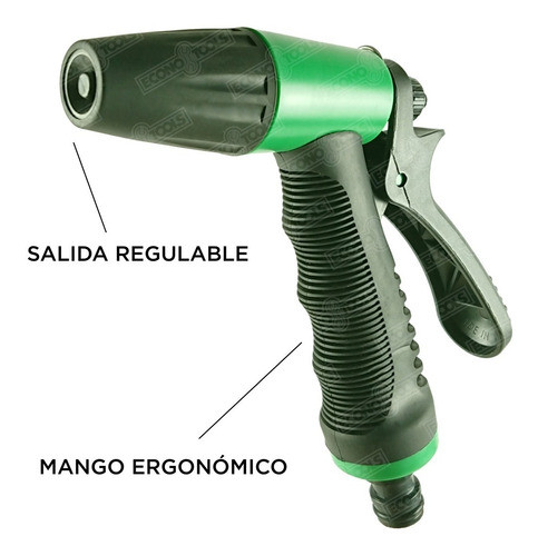 Pistola De Riego Regulable Con Grip Para Manguera De 1/2 1
