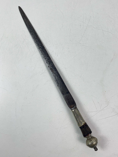 Faca Nordestina Antiga Metal E Madeira Lamina Carbono 33cm 1
