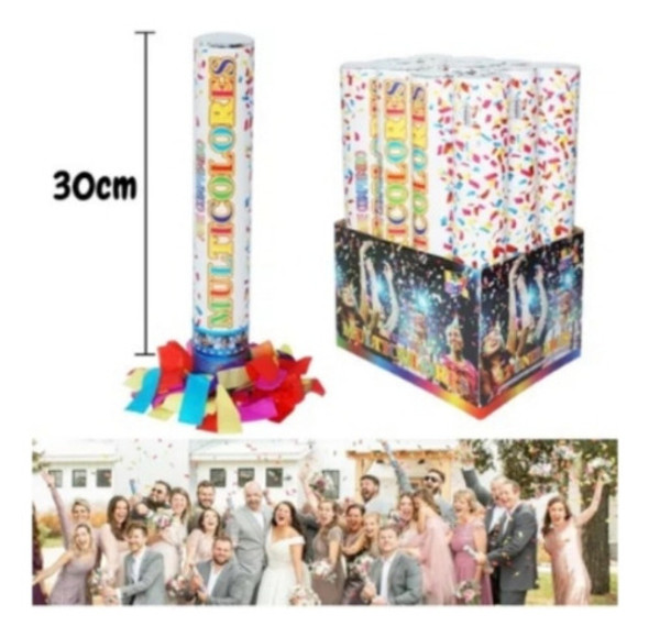 Mortero Lanza Papelitos Multicolor 30 Cm 1