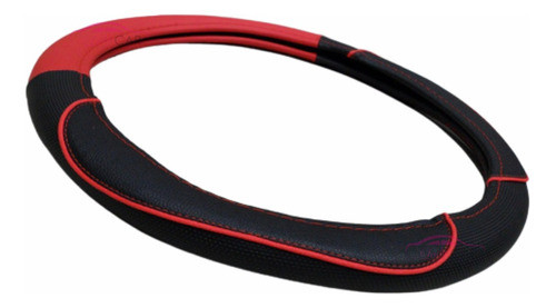 Cubre Volante Negro Y Rojo De Cuerina 0