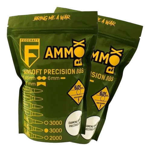 2x Pacotes Bbs Airsoft 0,25g Esferas Bolinha Ammo Box 0