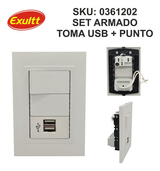 Módulo Usb Celular Tablet Doble 2amp + Punto Línea Exultt 1