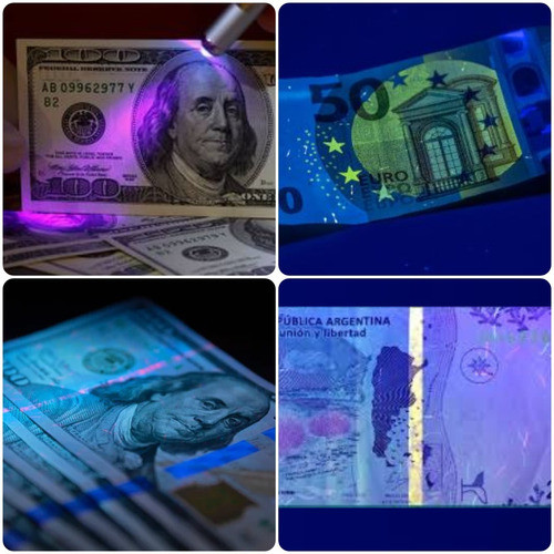 Detector Billete Falso Llavero Linterna 5 En 1 Laser Luz Uv 1