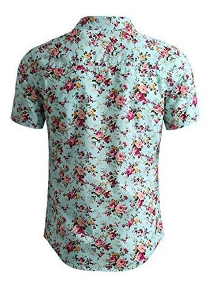 Uxcell Camisa Hawaiana De Algodon Con Estampado Floral Y Bot 1
