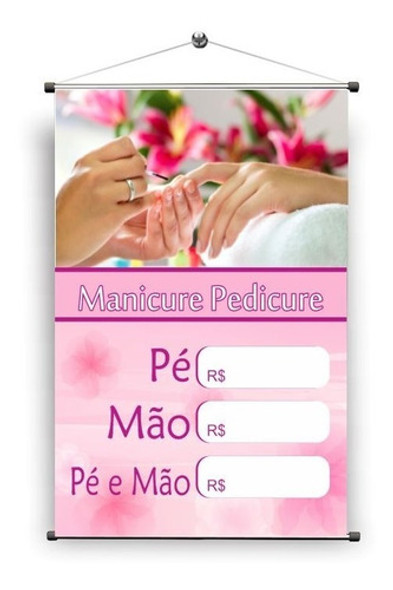Banner Manicure Pedicure Tabela De Preço 50x35 0