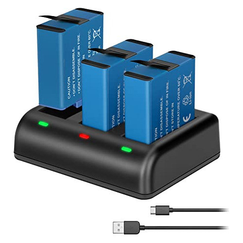 Cargador De Baterias Gopro Triple Hero 8 Con 3 Baterias 0
