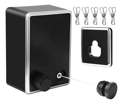 Tendedero Retractil De Pared Autoadhesivo 1.2m-n/p 0