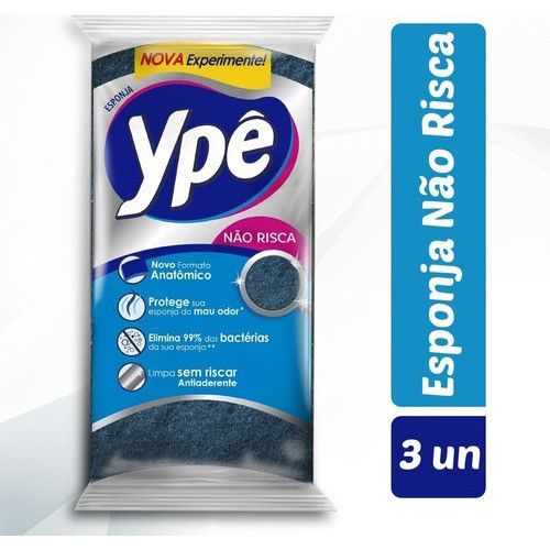 Kit 6 Esponja Antibac Ypê Não Risca 18 Un Formato Anatômico 1