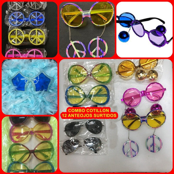 Cotillon Ochentoso Disco Combo 12 Anteojos Surtidos Lentes 0