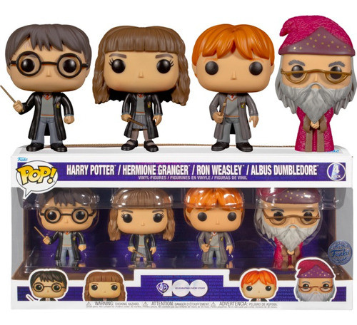 Funko Pop! Pack X4 Harry Potter Hermione Ron Dumbledore  Xuy 0