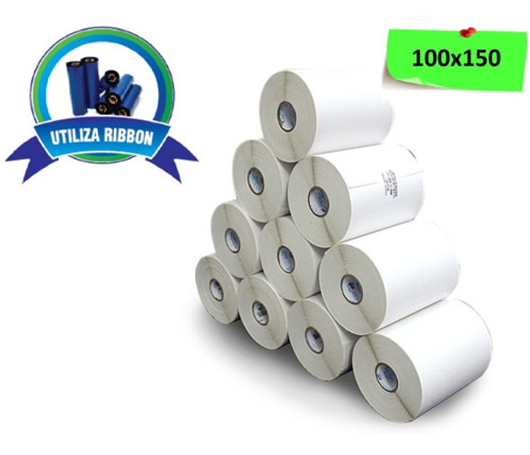 10 Rolo Etiqueta 100x150 10x15  Couche Para Envio Ecommerce 1