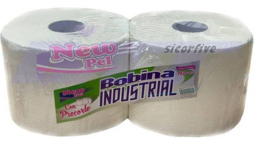 Bobina Industrial Papel Doble Hoja 1200 Paños 2u. X 400mts 1