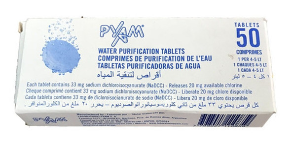 Pastillas Potabilizadoras Pyam Comprimido X 50 Villa Devoto 1