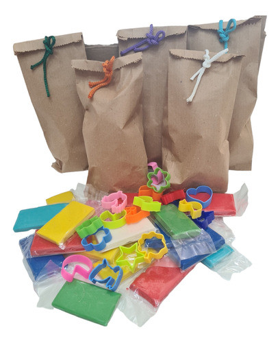 15 Bolsitas Masa Para Modelar +formita + Cordon Cierre 0