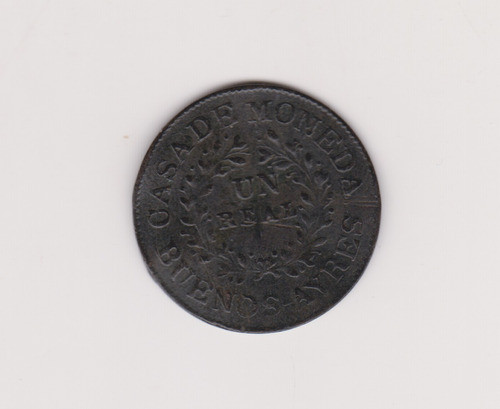 Moneda Argentina Buenos Aires Un Real 1840 J/16.1.10 M/buen+ 1